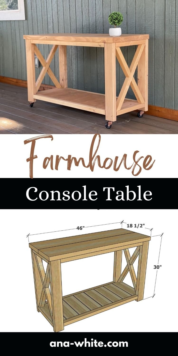Farmhouse Console Table - 46" width
