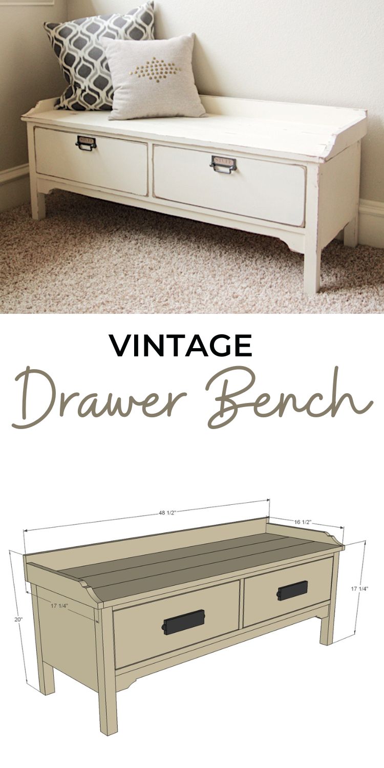 Vintage Drawer Bench
