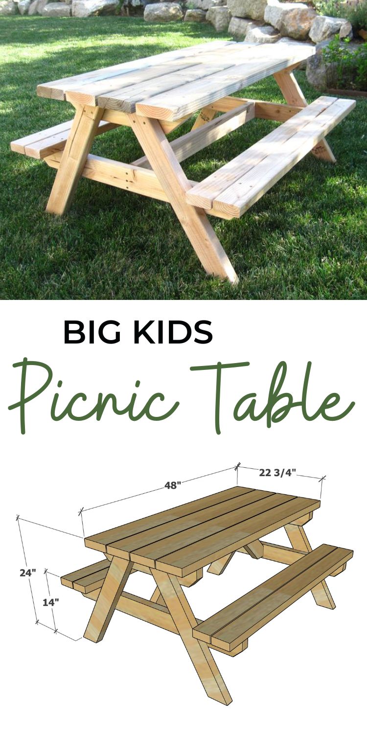 DIY Kids Picnic Table Plans (Build for Less Than $100) - Making