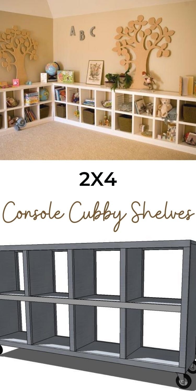 2x4 Console Cubby Shelves