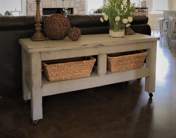 DIY wooden console table free plans