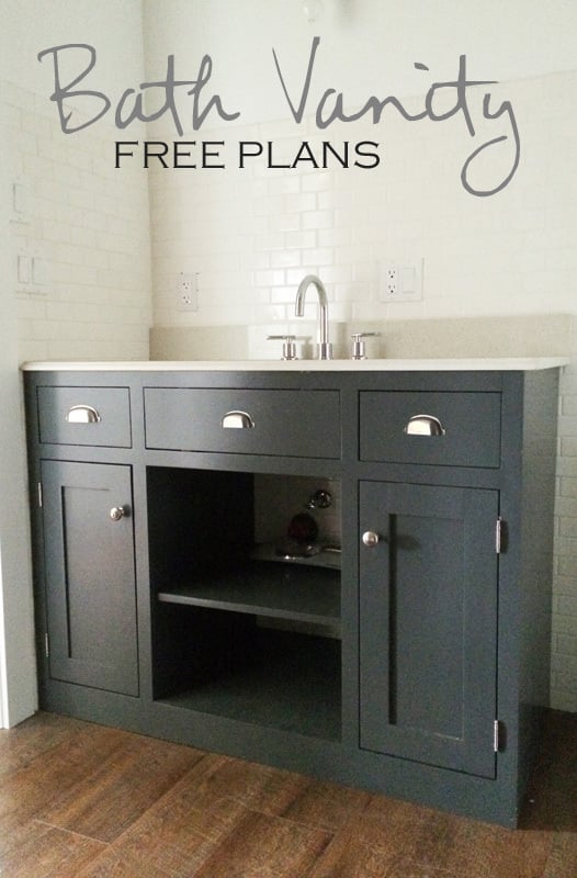 DIY Open Shelf Vanity With Free Plans