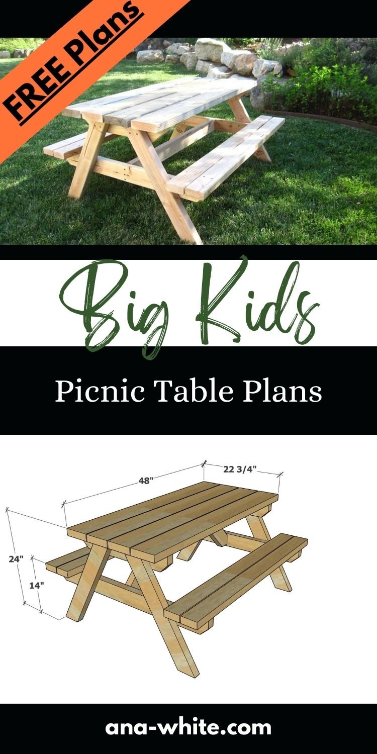 Big Kids Picnic Table Plans