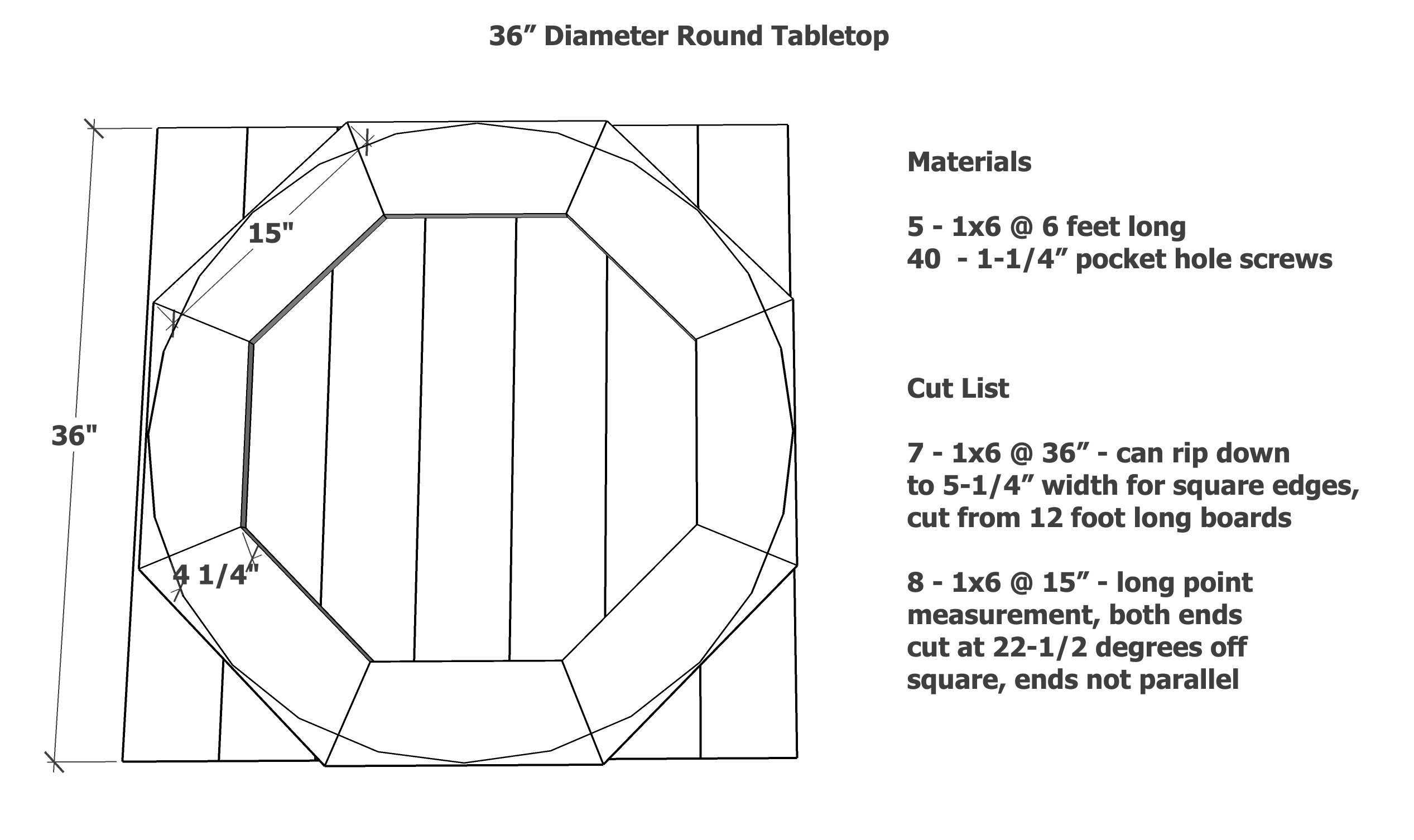 36 round table top