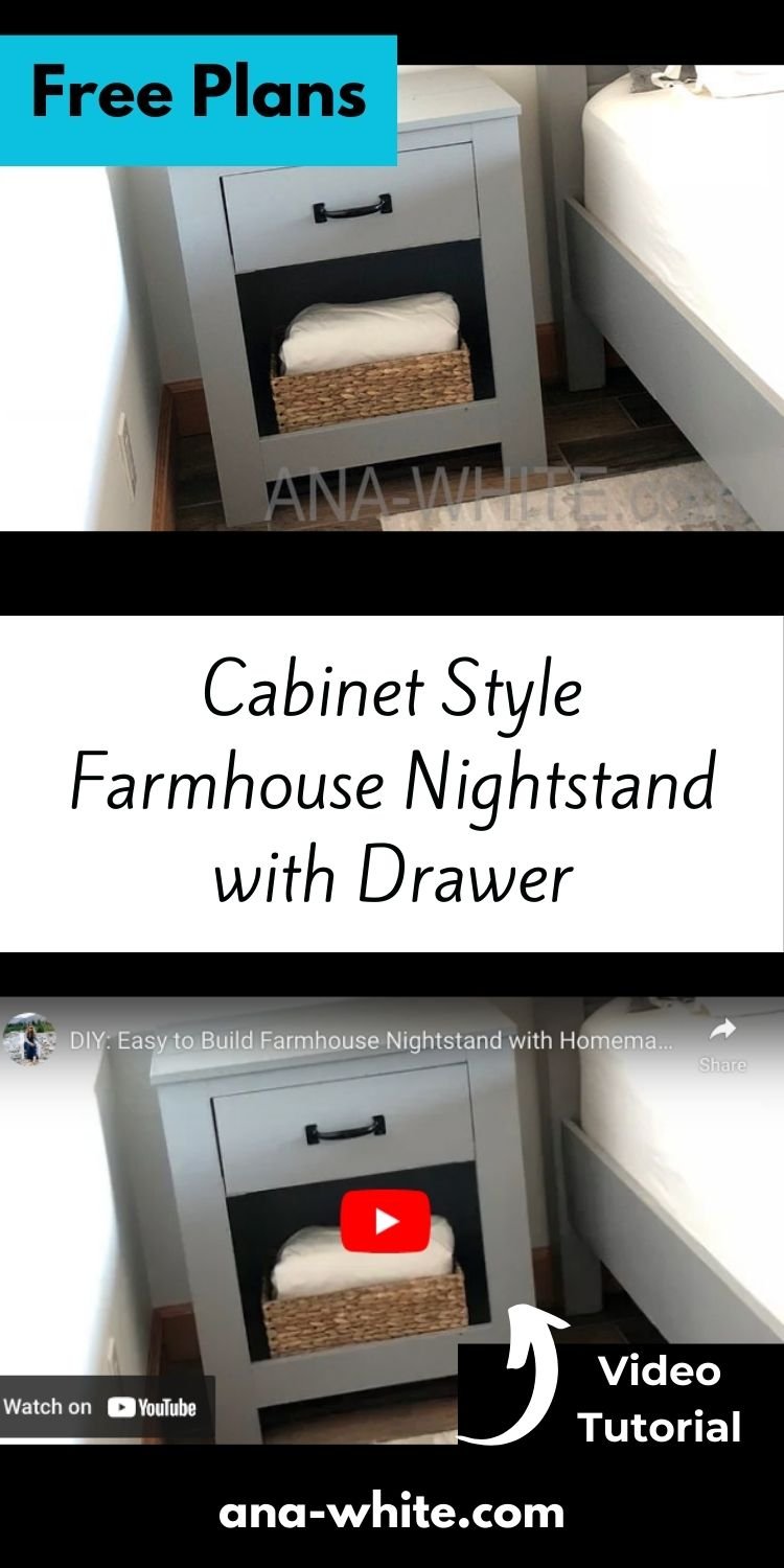 Cabinet Style Farmhouse Nightstand with Drawer