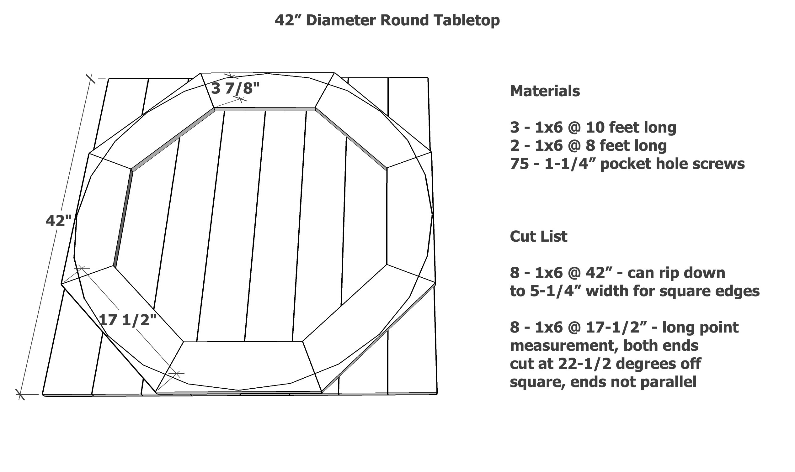 42 round table top