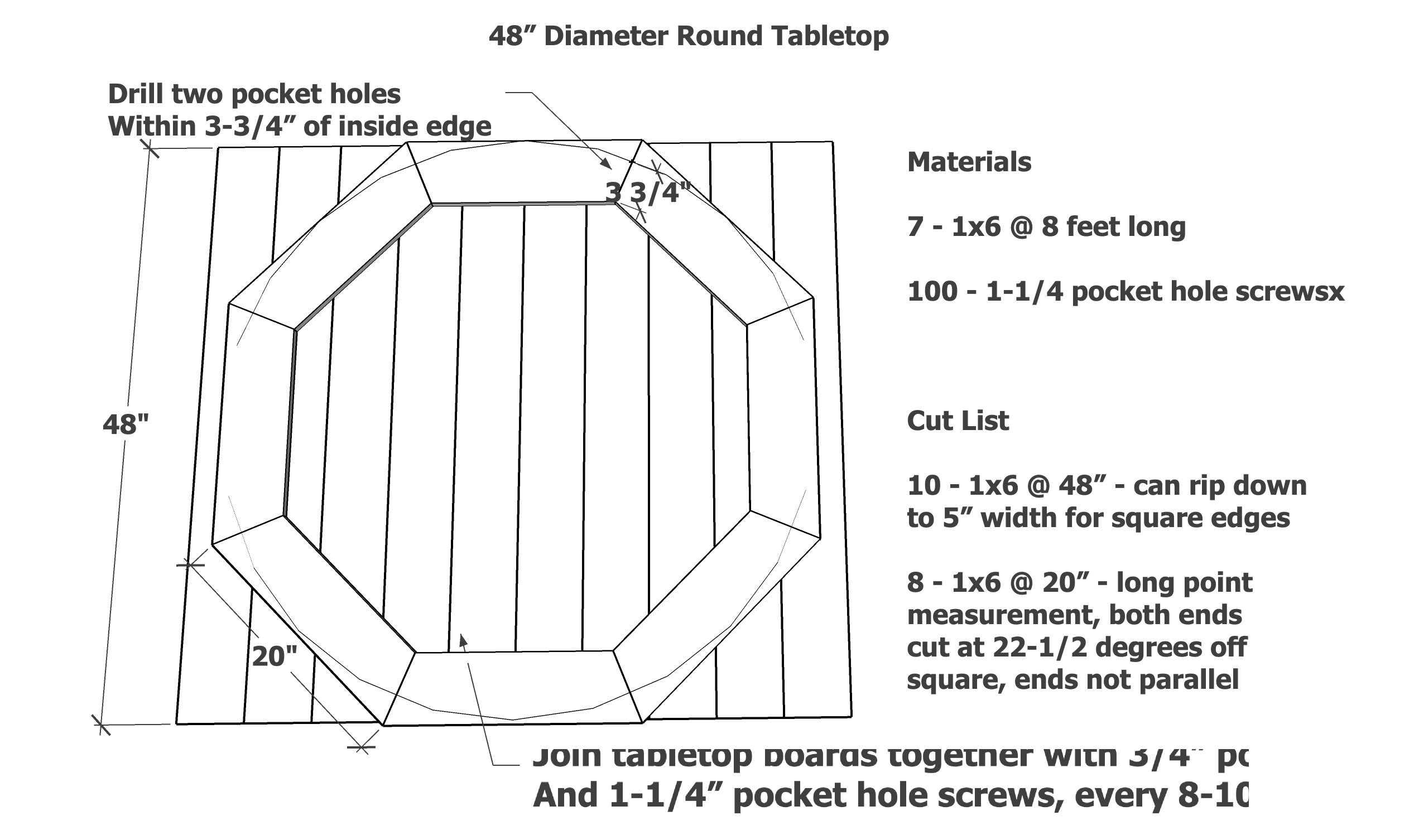 48 round table top