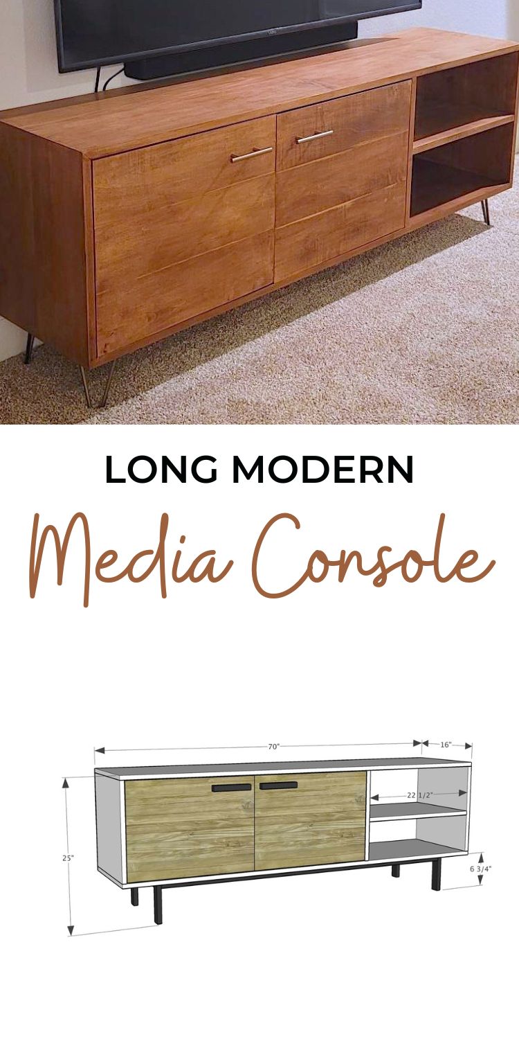 Long Modern Media Console or Entertainment Center