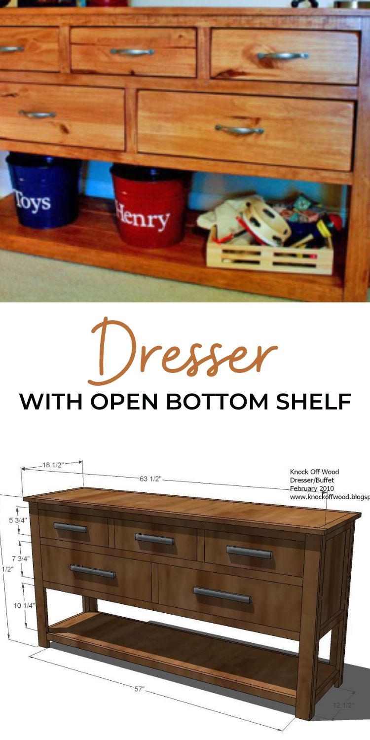Dresser with Open Bottom Shelf