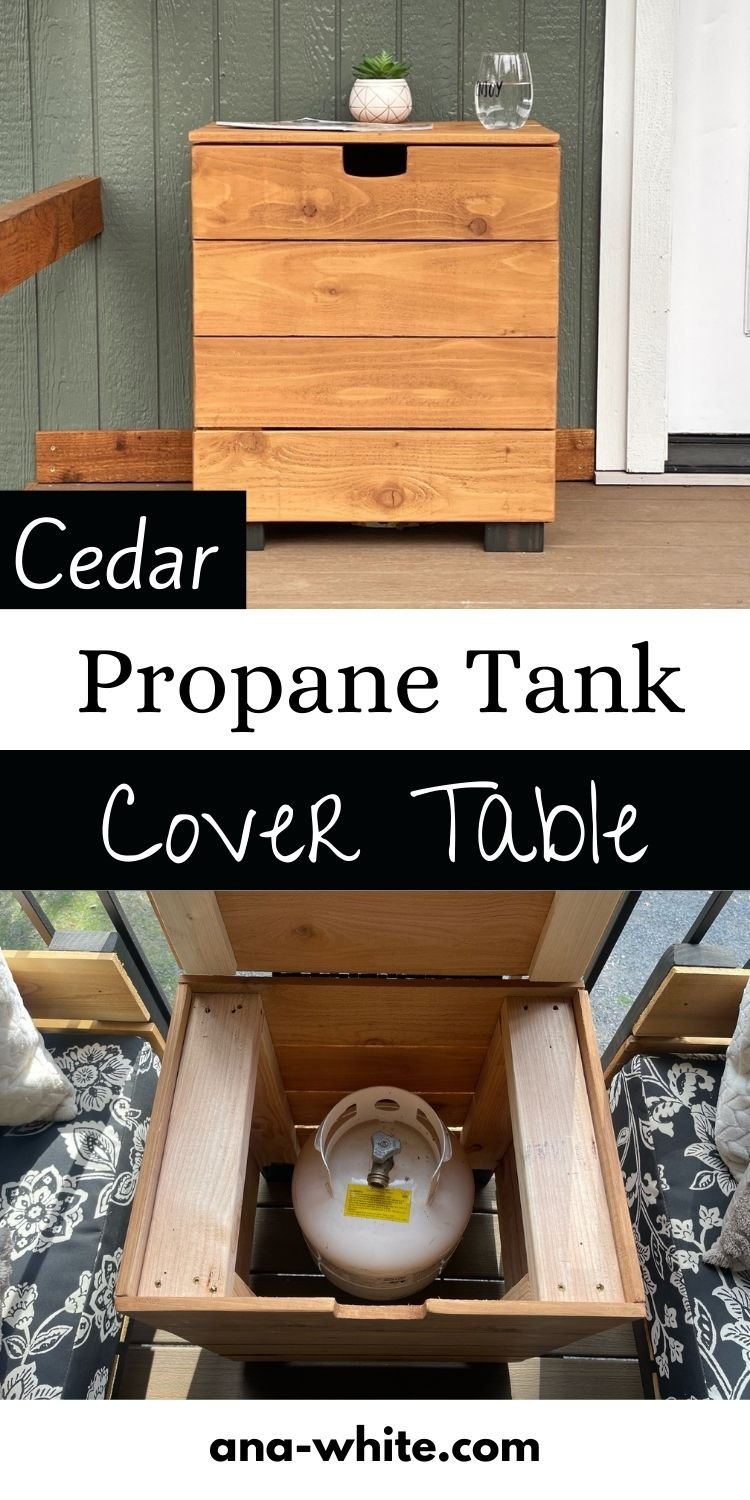 Cedar Propane Tank Cover Table