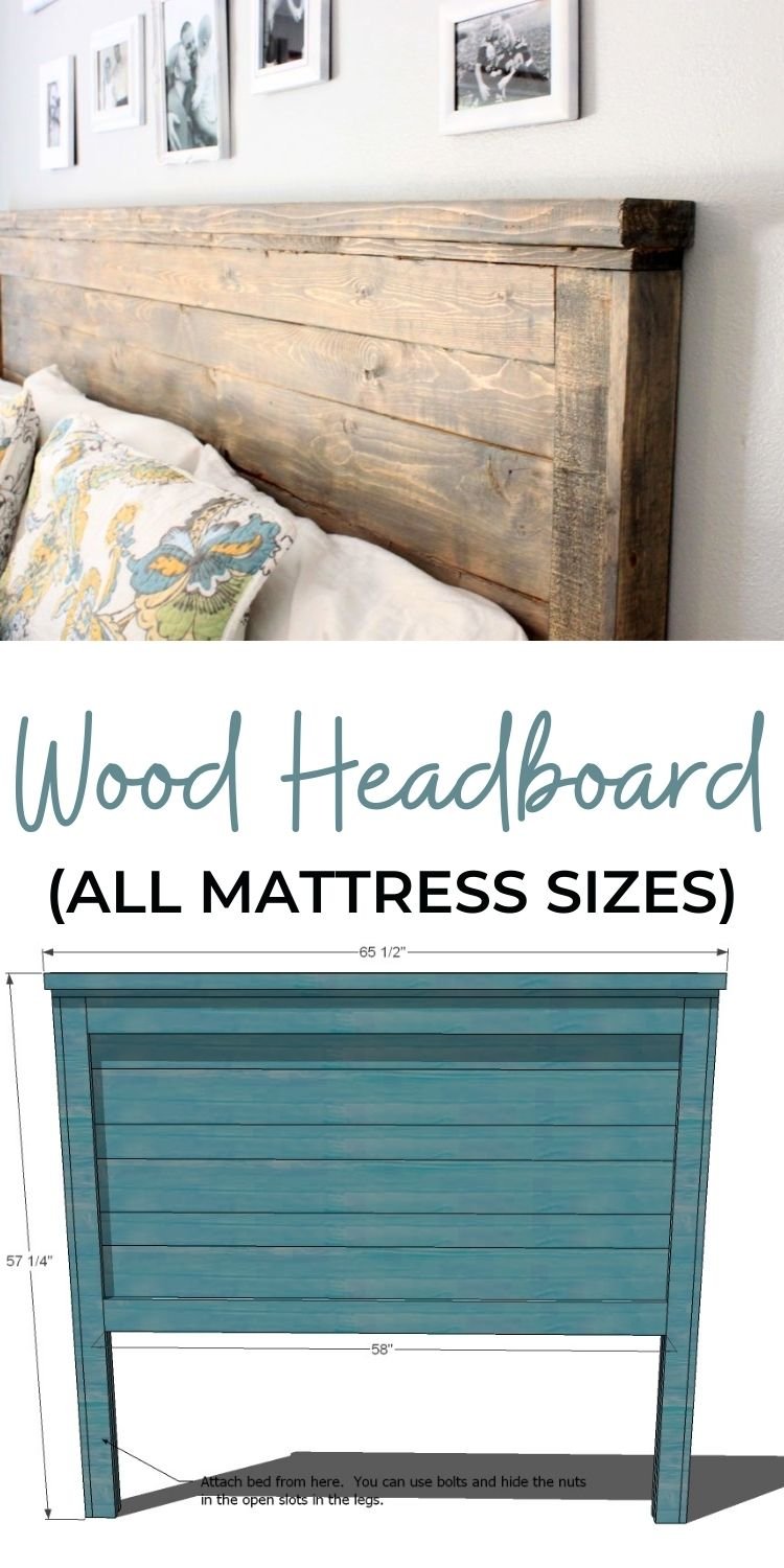 Easy Build Wood Headboard (All Mattress Sizes)
