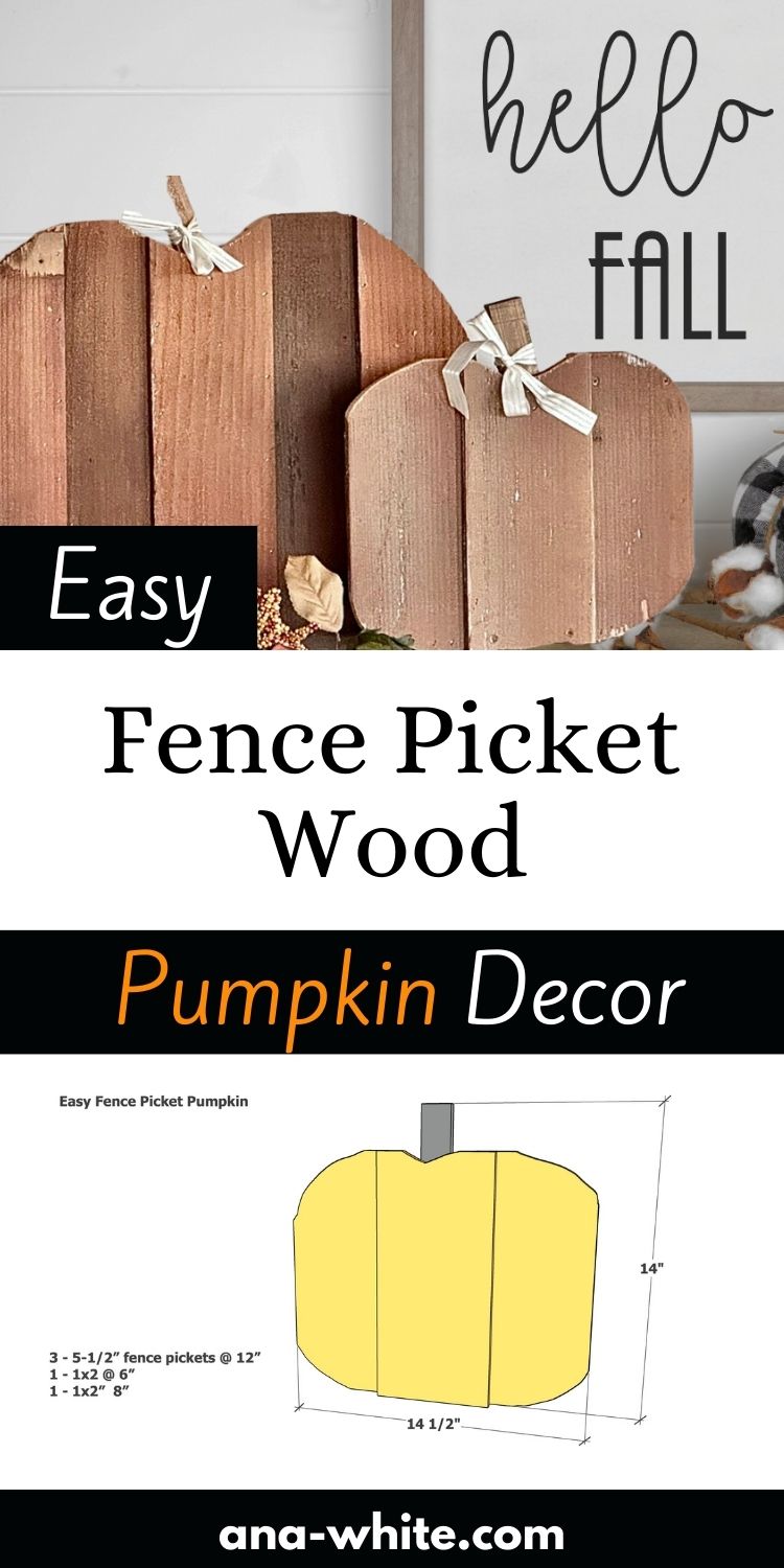 Easy Fence Picket Wood Pumpkin Decor