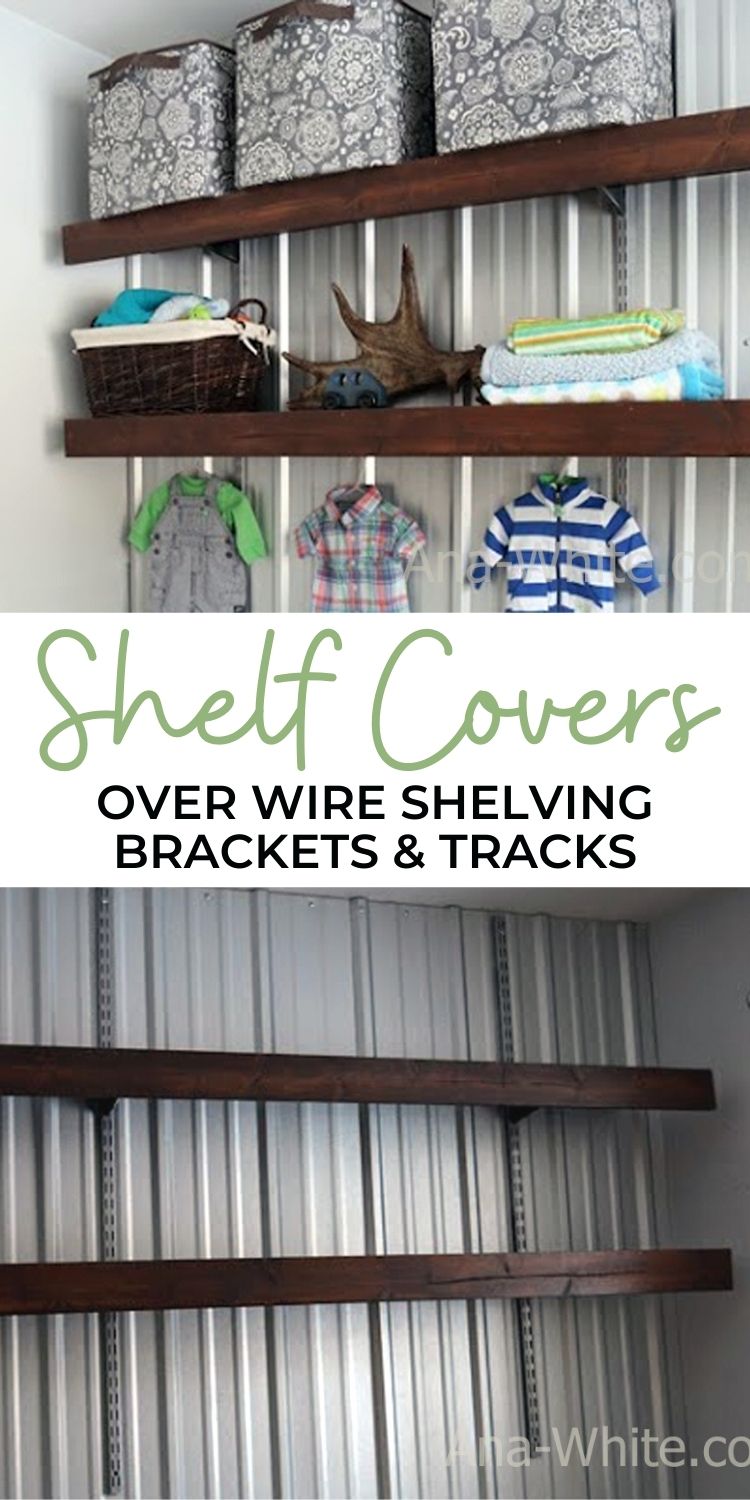 Shelf Covers over Wire Shelving Brackets and Tracks