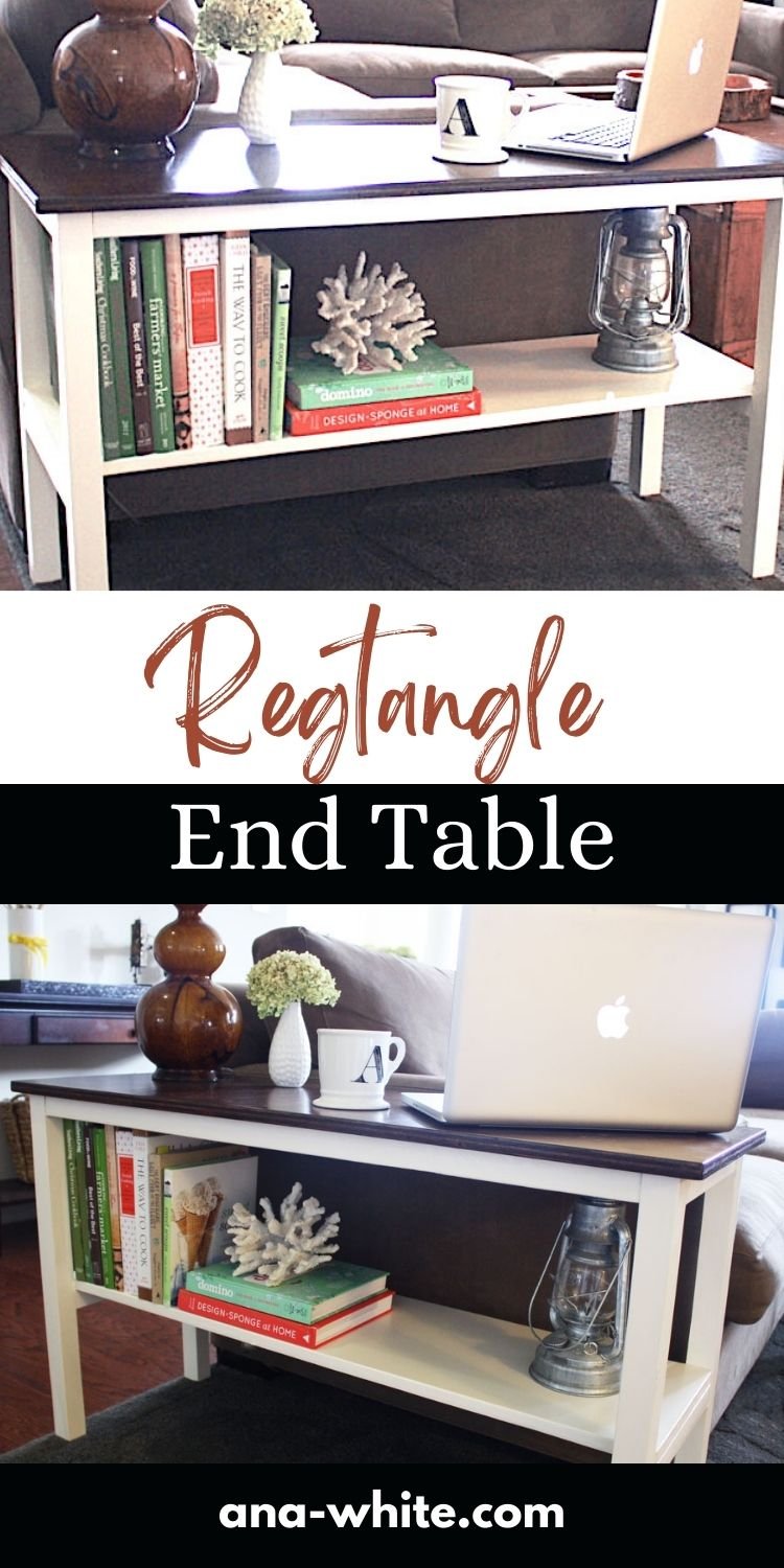 Rectangle End Table with Shelf