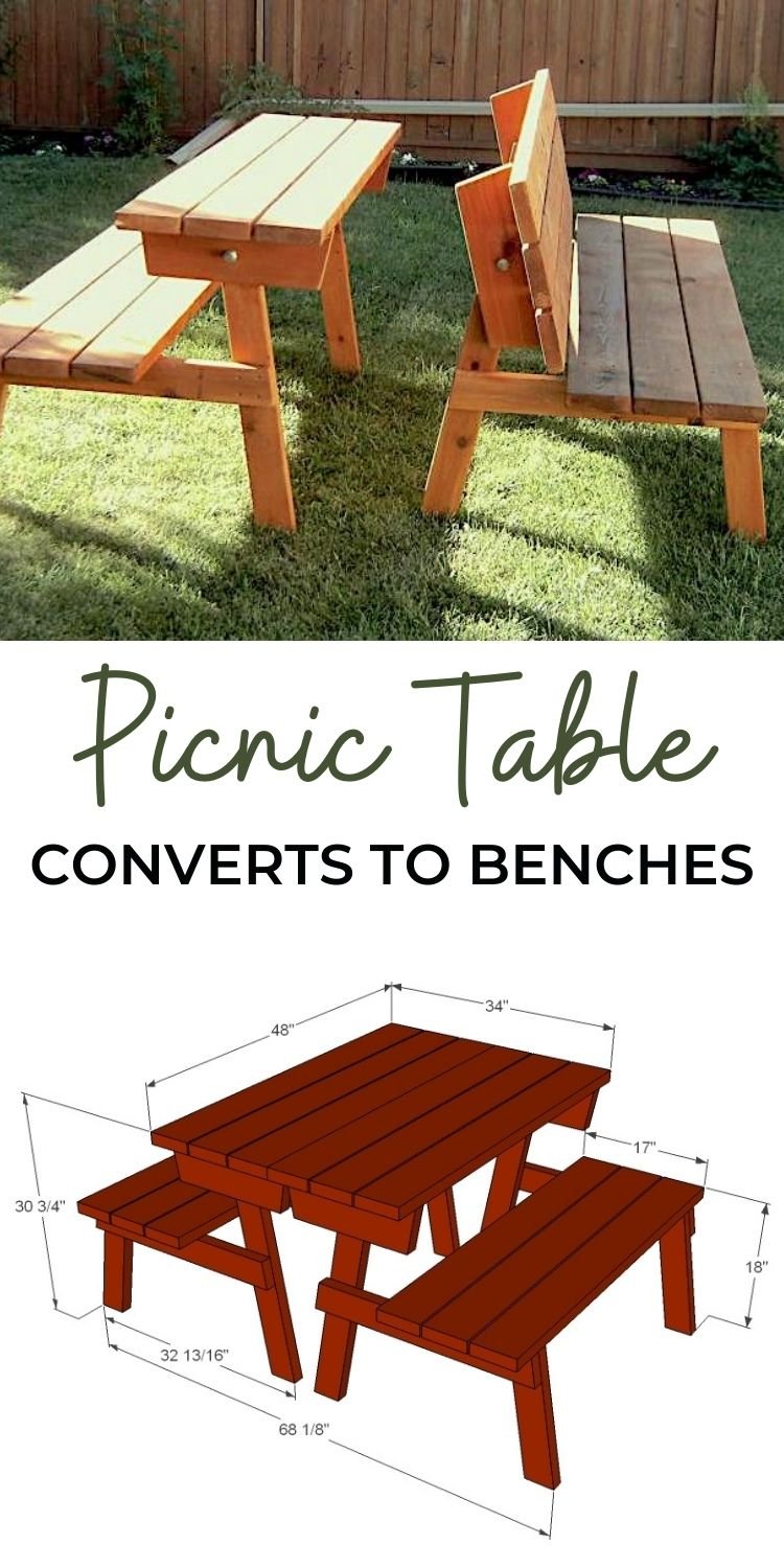 Picnic Table that Converts to Benches