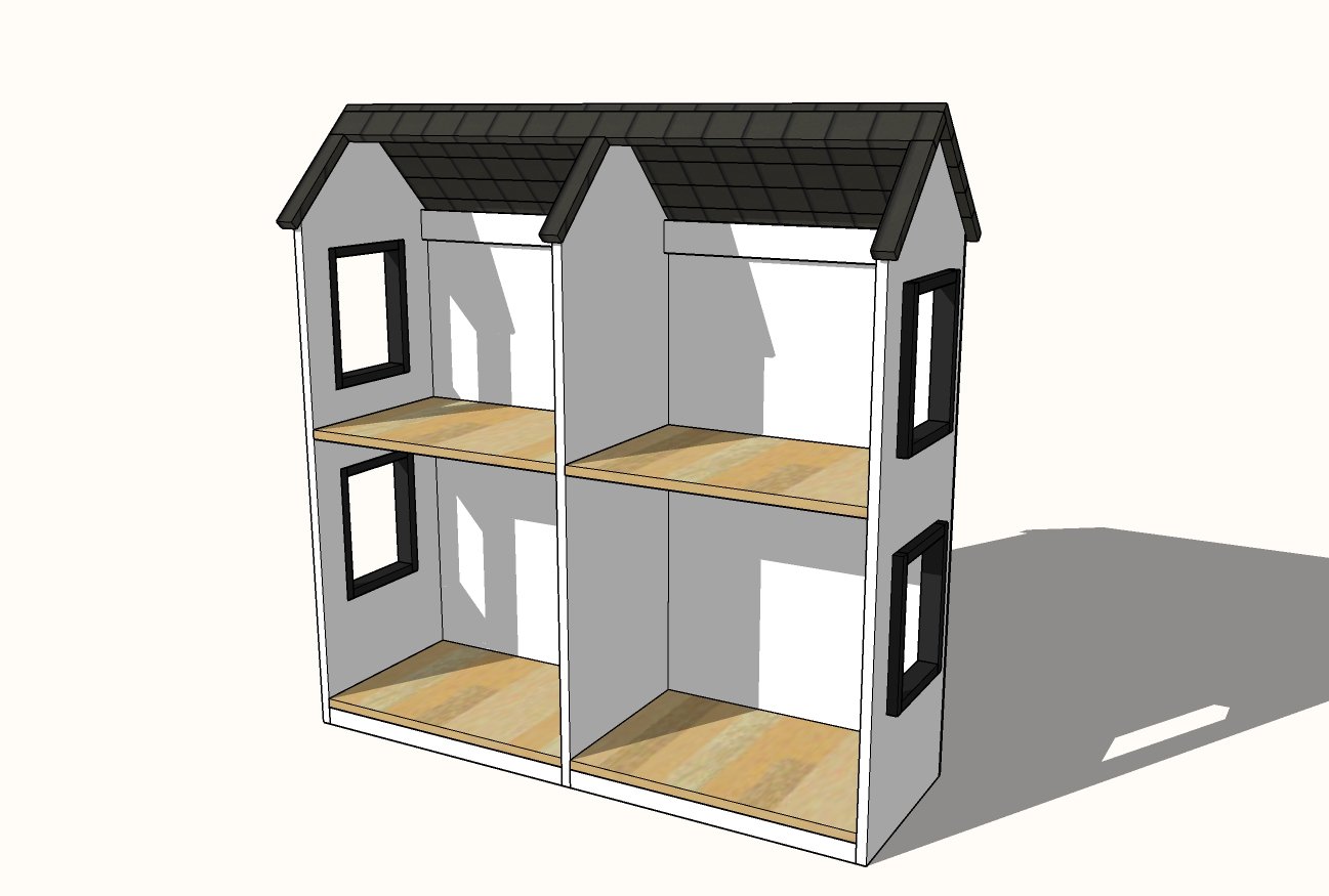 Doll House Plans for American Girl or 18 Inch Dolls 5 Room NOT ACTUAL HOUSE  