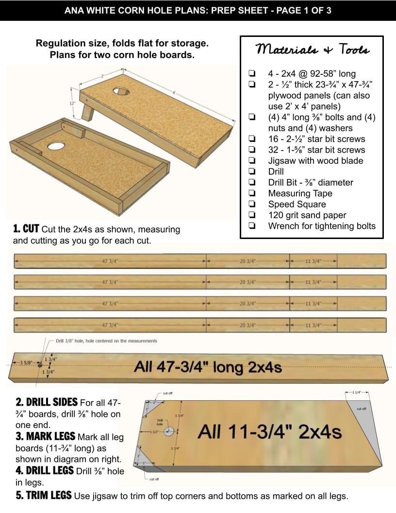 plans de trou de maïs