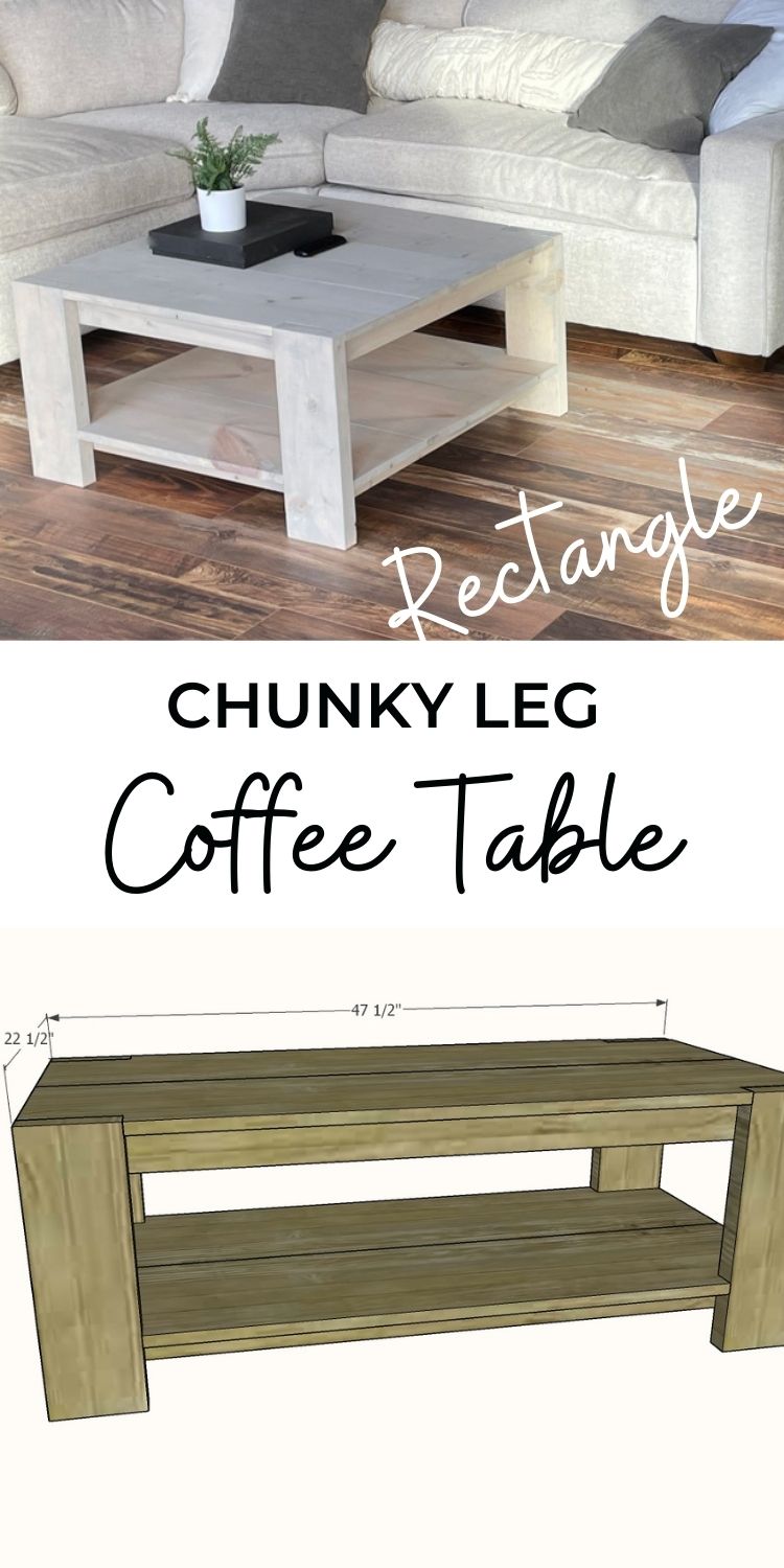 Chunky Leg Coffee Table- Rectangle 