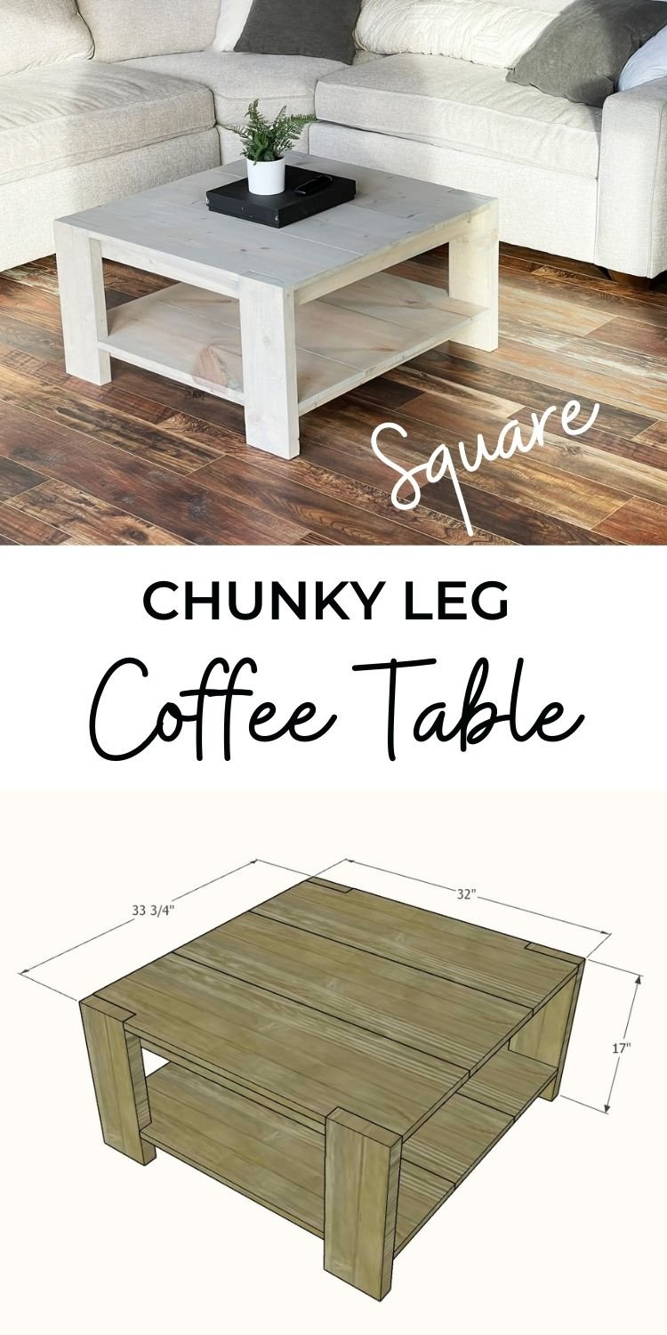 Chunky Leg Coffee Table- Square