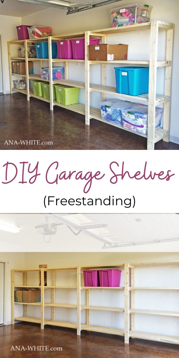 DIY Freestanding Garage Shelves