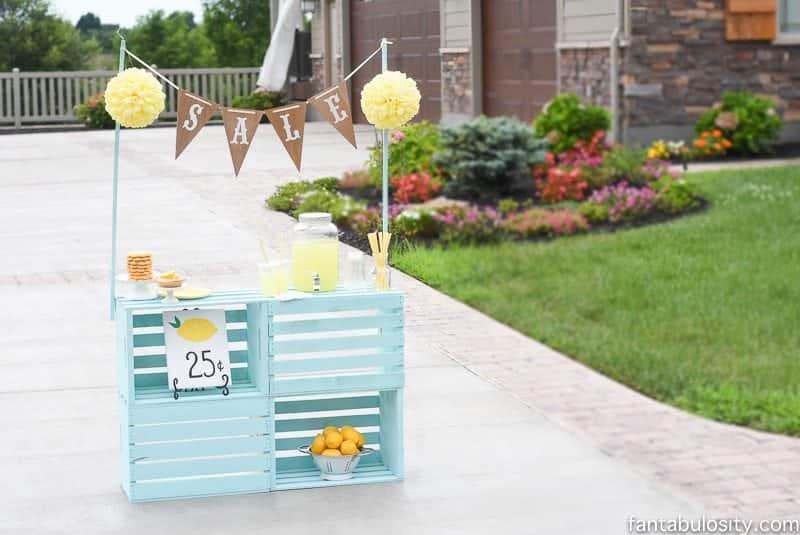stacked crate lemonade stand