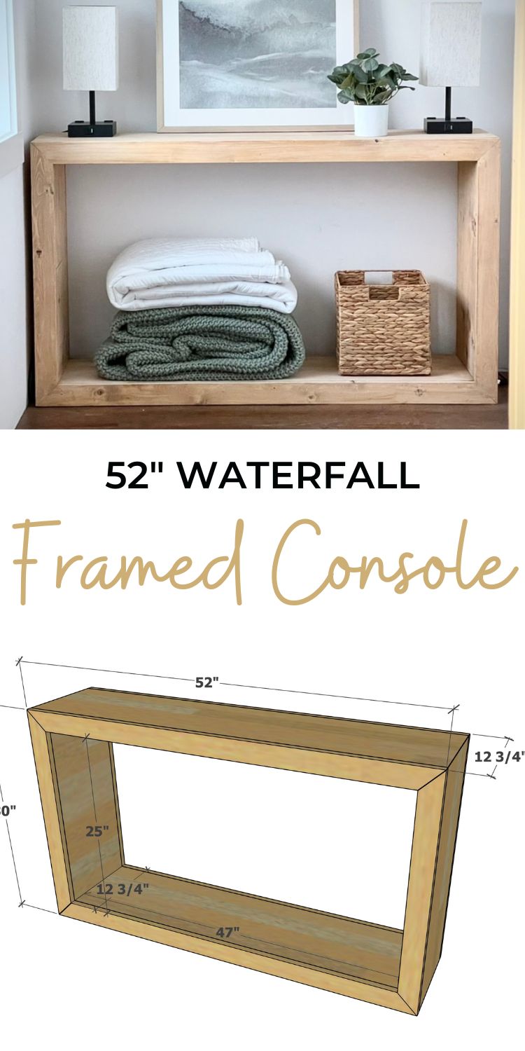 52" Waterfall Framed Console