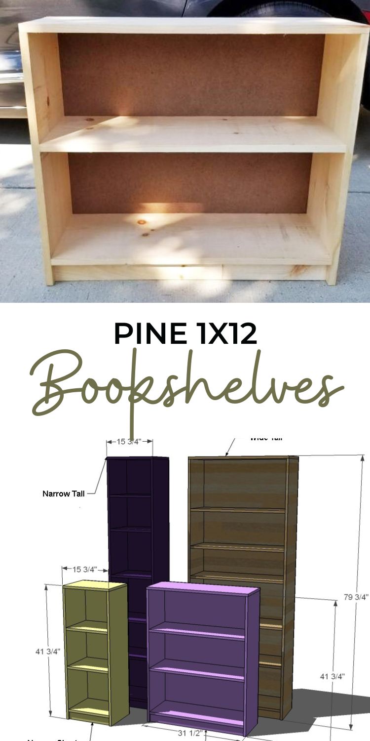 Pine 1x12 Bookshelves