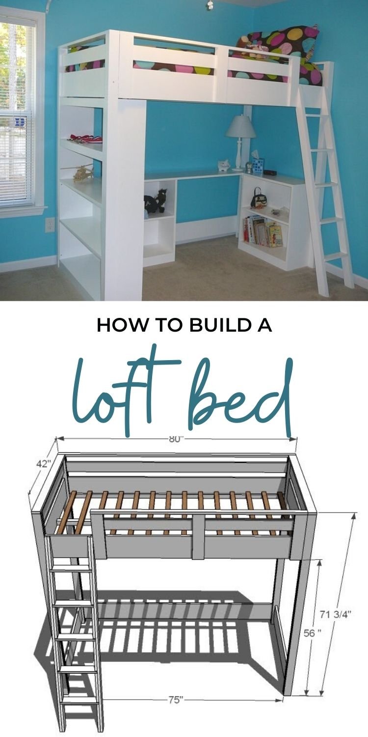 Bunk Bed Plans DIY 3 In 1 Desk Chest Storage Organizer Workstation Woodworking 