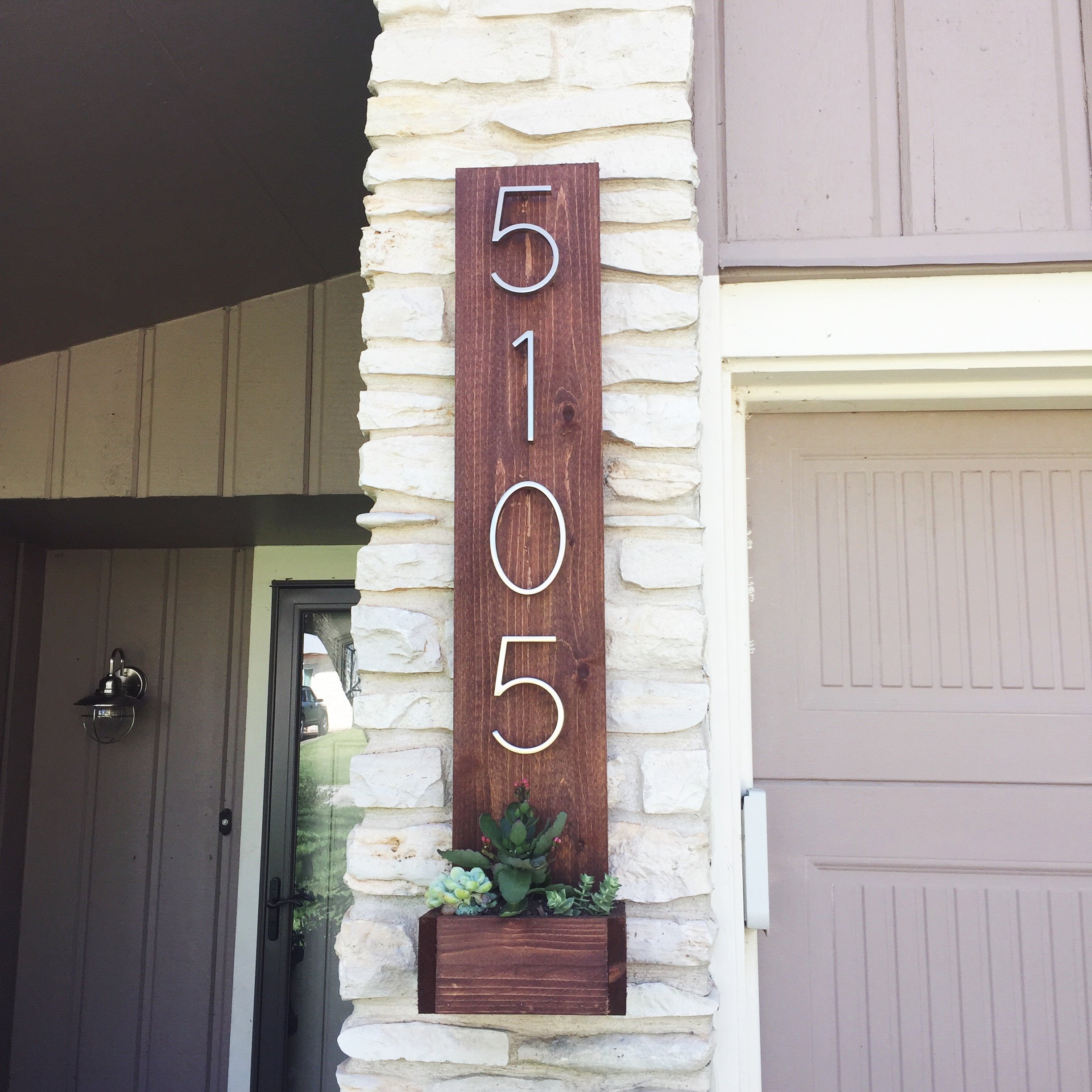 house number planter