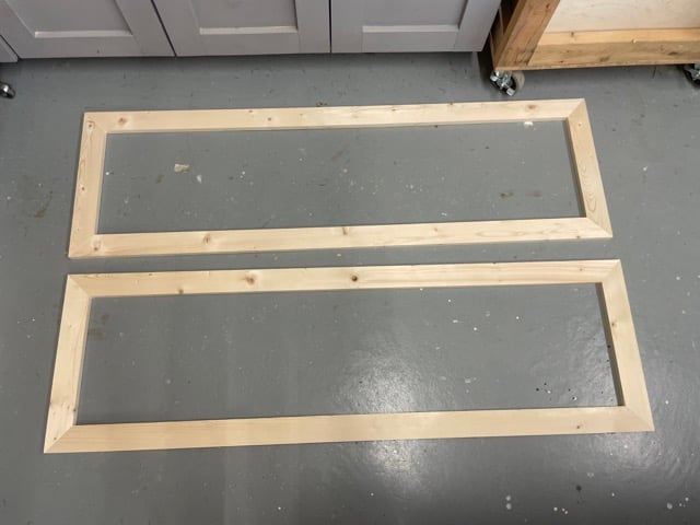 completed face frames mitered corners