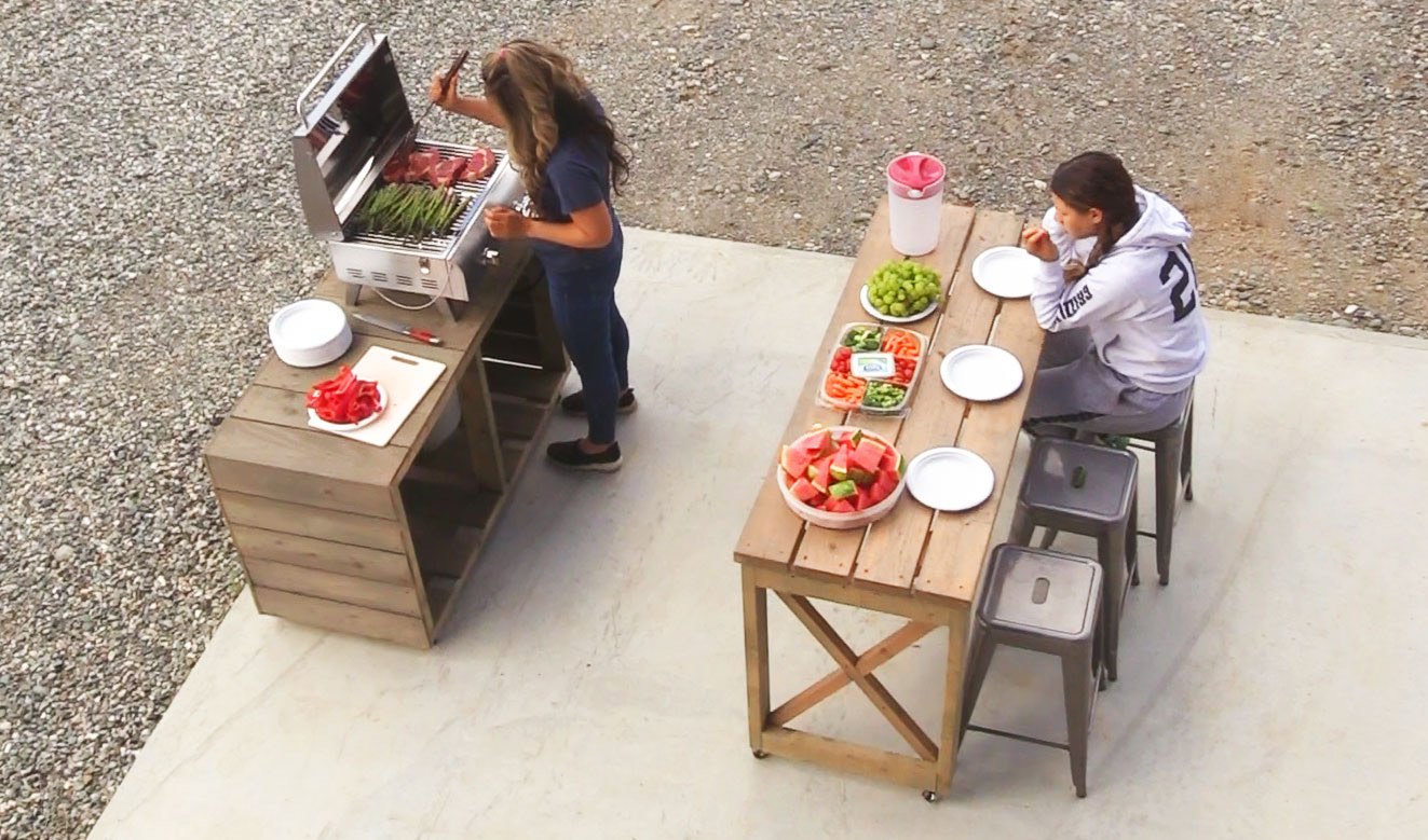 grilling station nesting tables