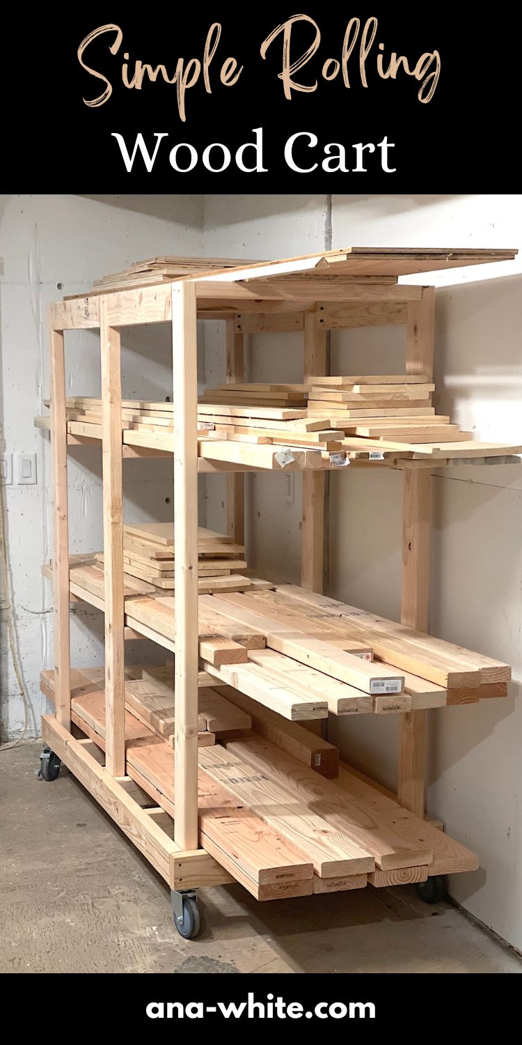 Simple to Build Rolling Wood Cart
