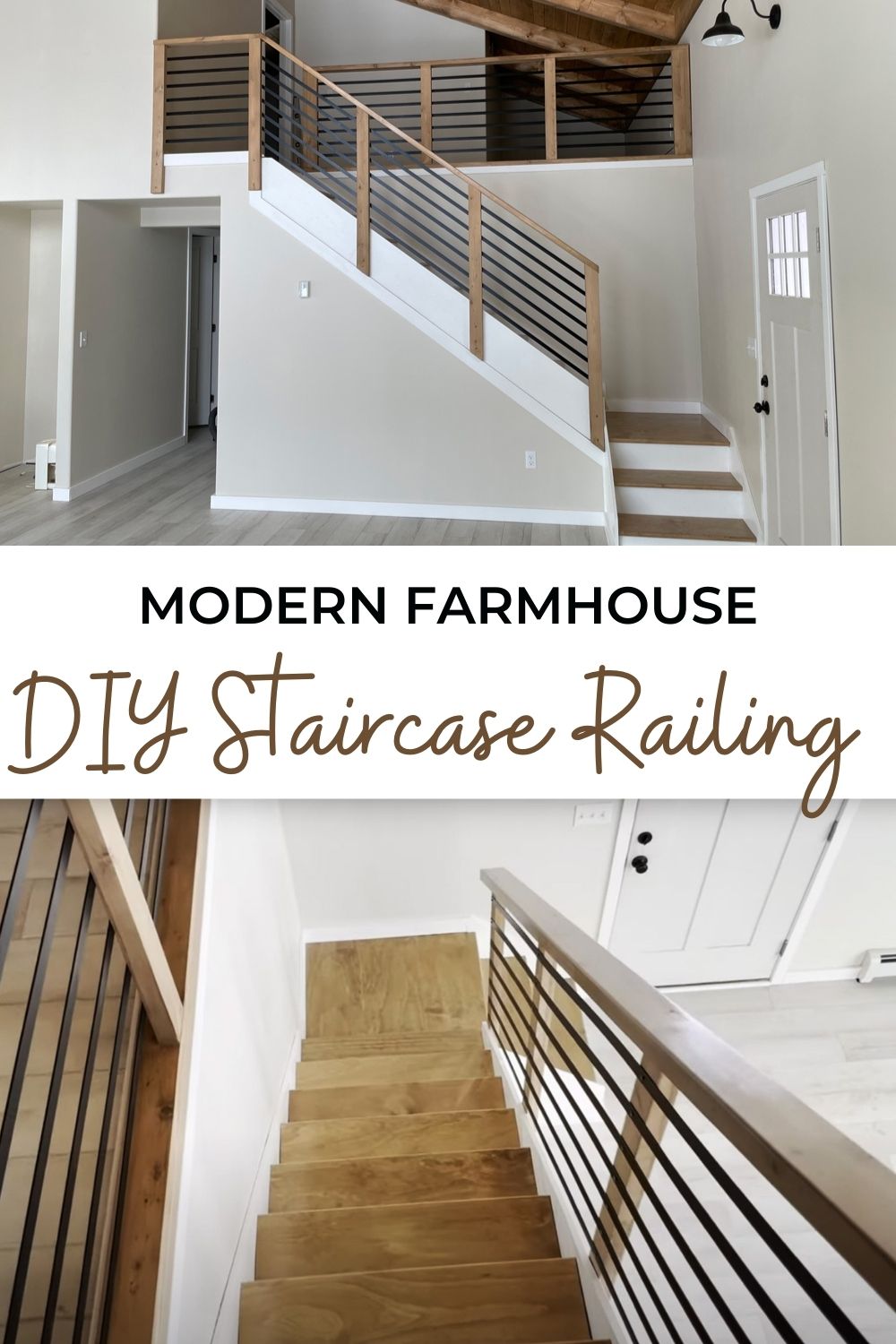 Modern Farmhouse DIY Staircase Railing | Ana White