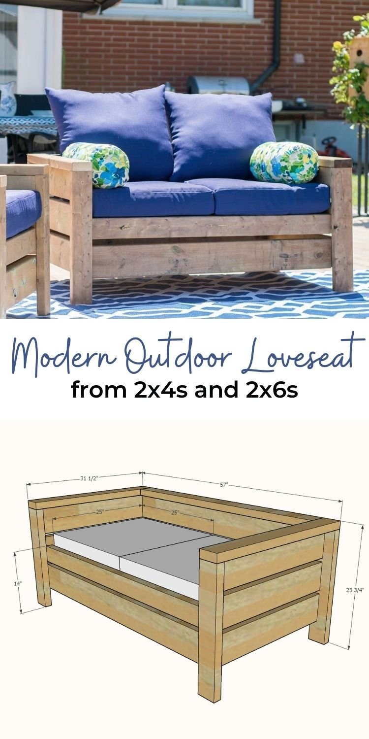 Modern Outdoor Loveseat