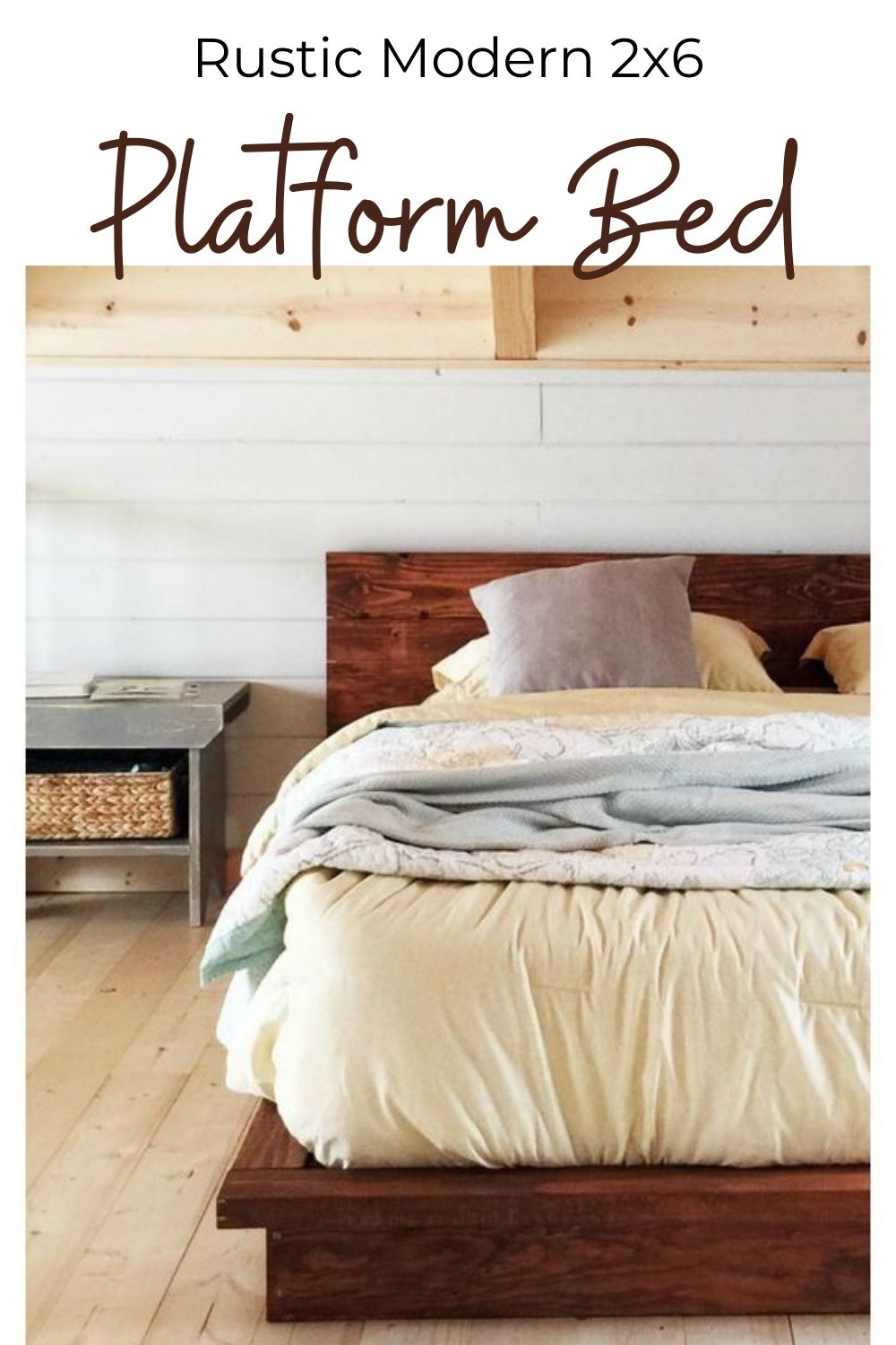 Rustic Modern 2x6 Platform Bed