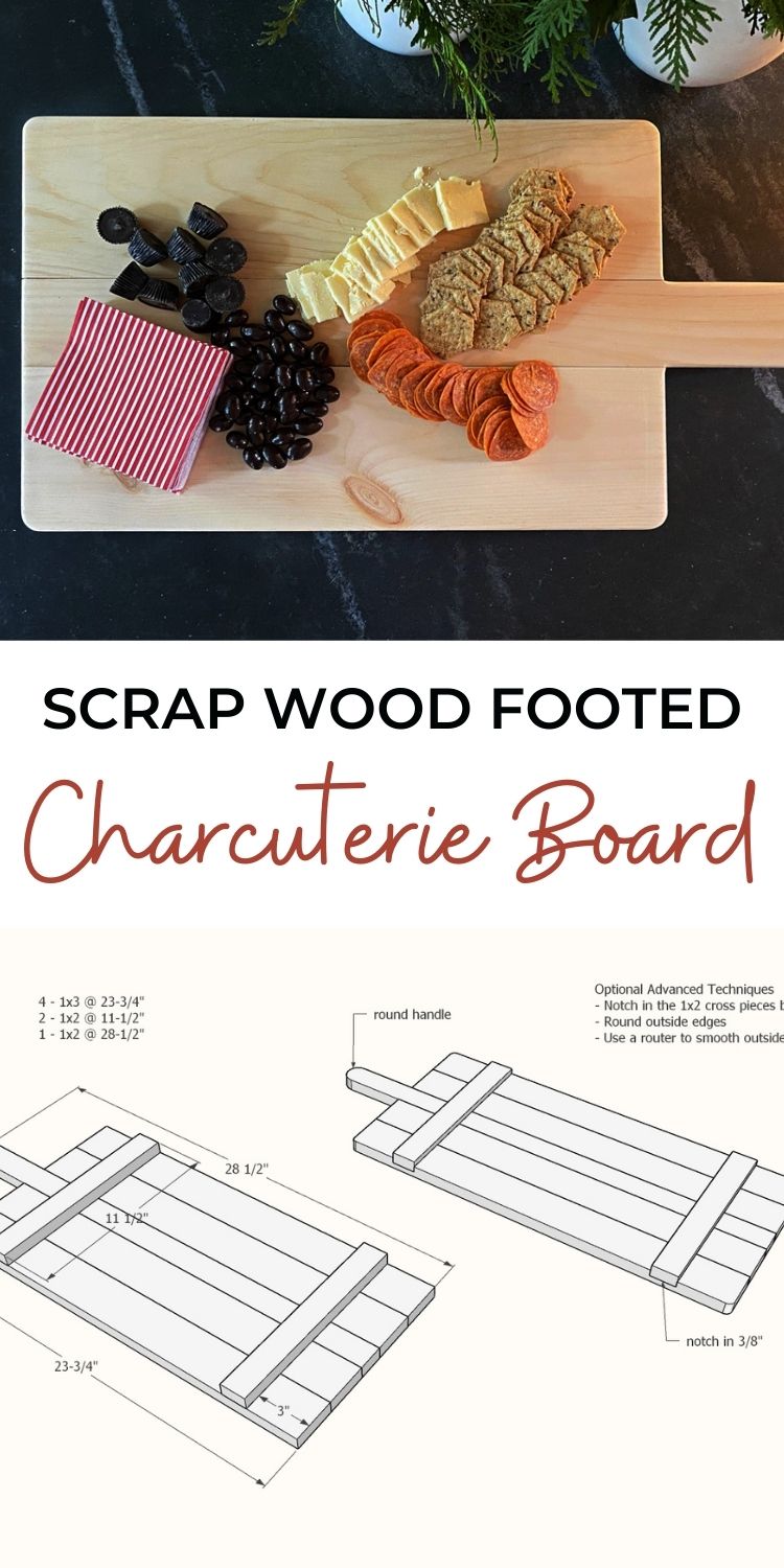 Scrap Wood Footed Charcuterie Board
