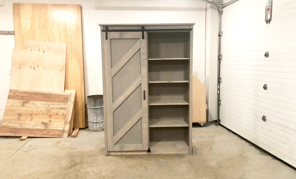 Barn Door Bookcase Ana White, How To Make Sliding Doors For Bookcase