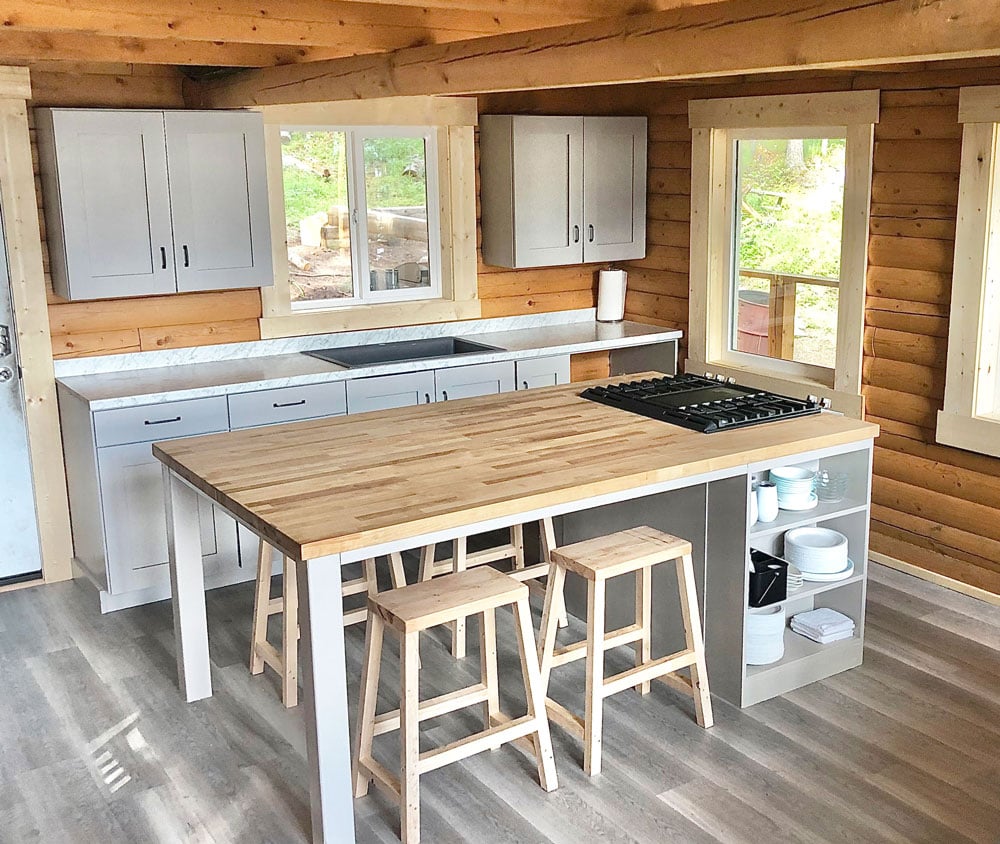 Kitchen Island, Butcher Block Kitchen Island W/option for Seating