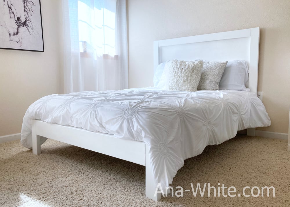 white bed frame