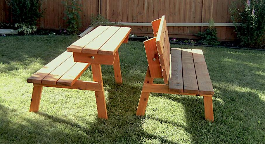 convertible picnic table to bench plan