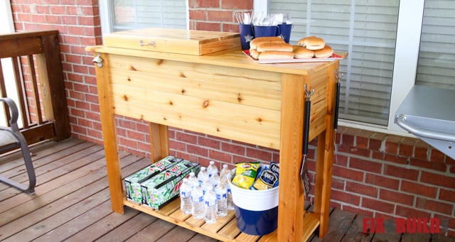 patio cooler and grill cart combo