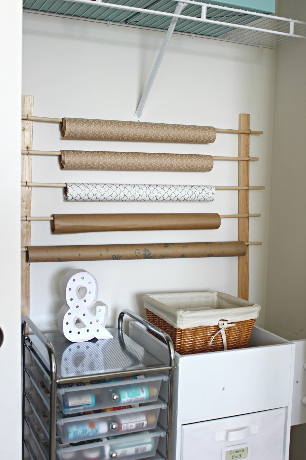 easy wood wrapping paper rack