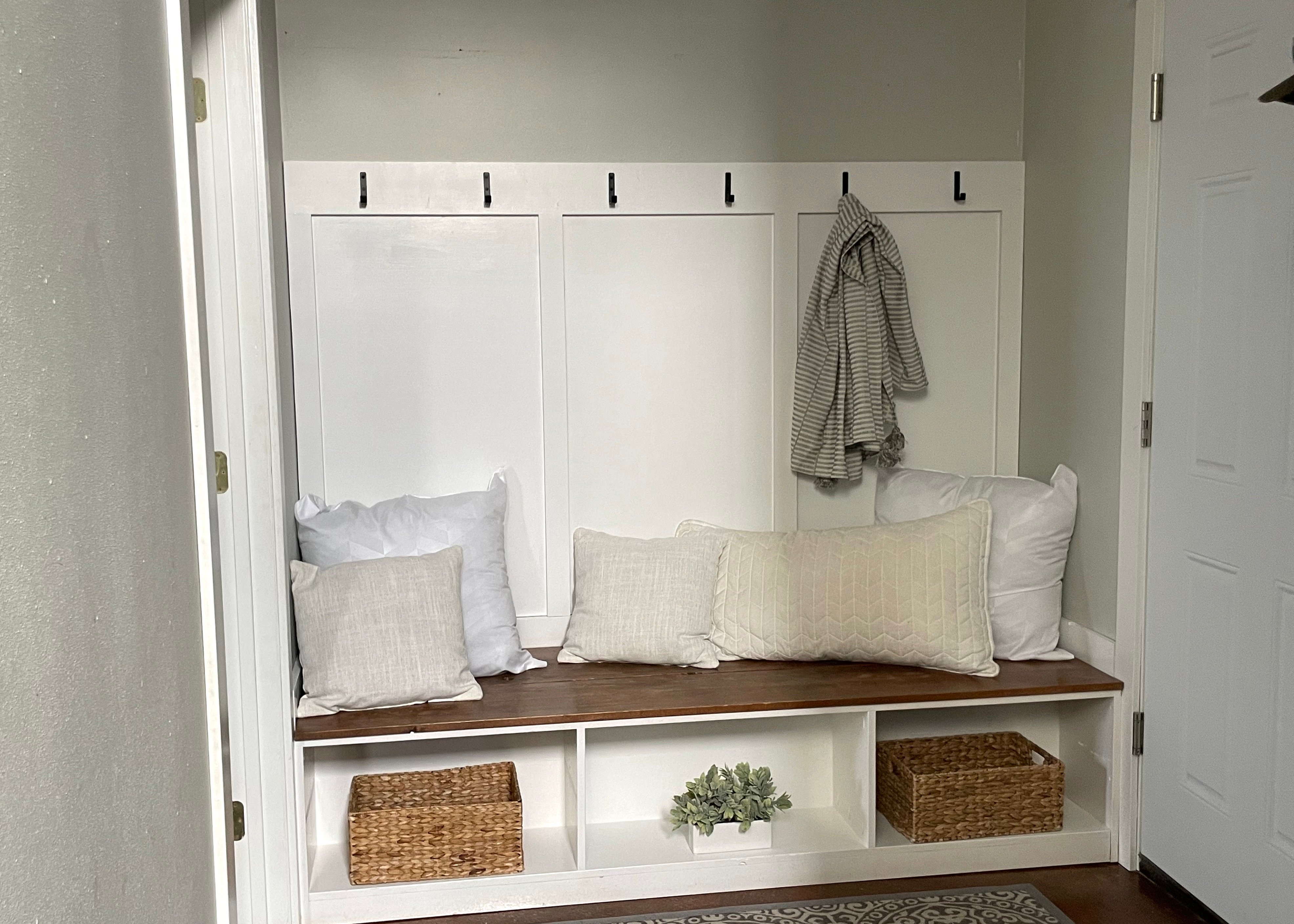 board batten mudroom entryway