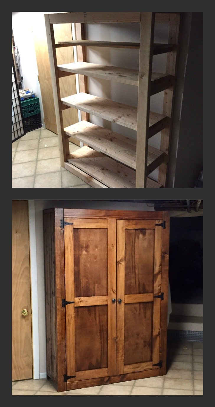 diy pantry made from 2x4s