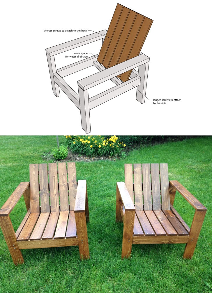 Simple Modern Outdoor Chair Ana White, Homemade Wood Outdoor Furniture