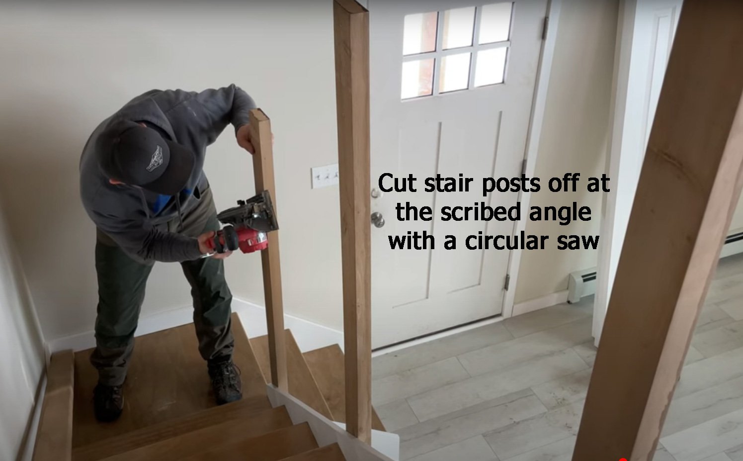 diy staircase handrail tutorial 2