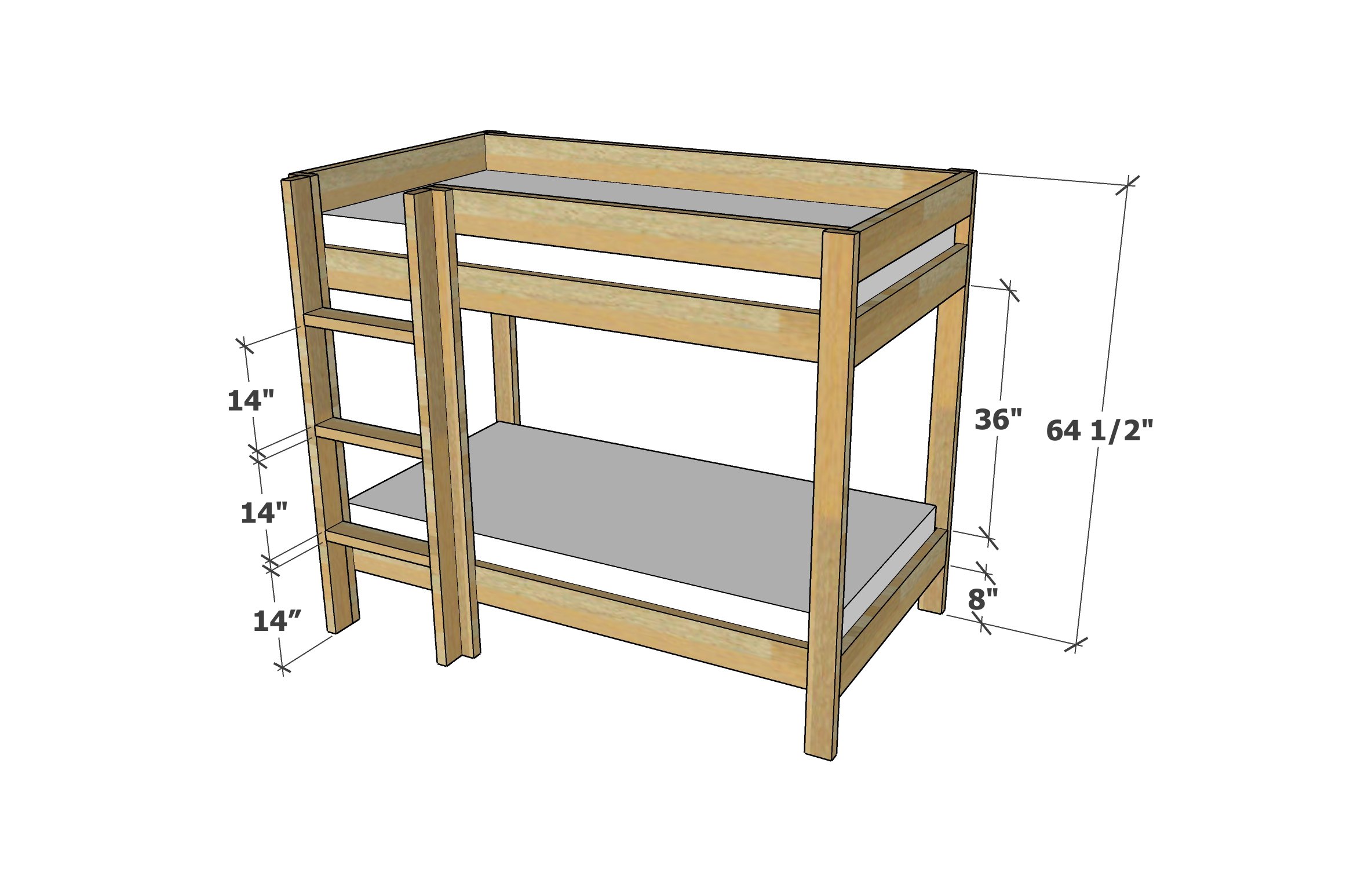 standard bunk bed dimensions