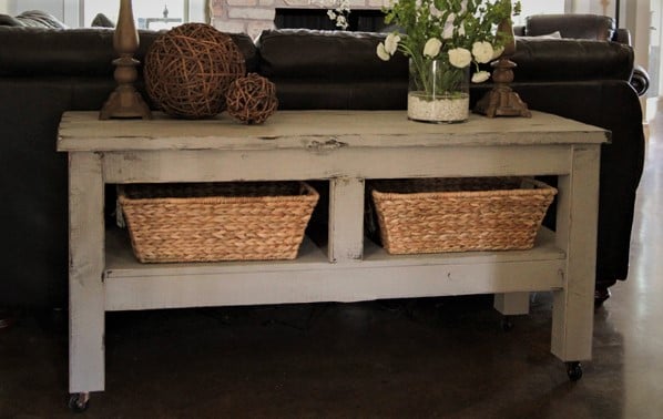 diy wood console table free plans