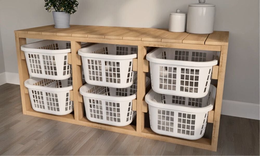 triple laundry basket organizer