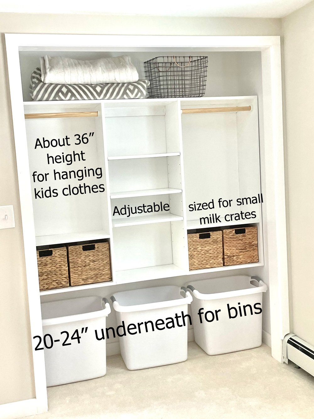 organizing a kids closet